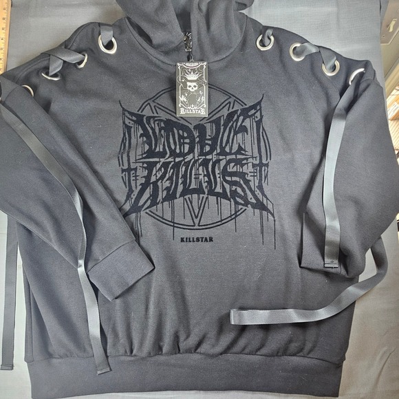 KILLSTAR Other Worlds Oversized Hoodie Black Goth Emo Punk Alternative 3XL - Picture 1 of 8